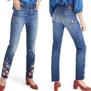 Madewell Embroidered High Rise Slim Boy Jean 25